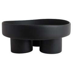 Handmade Industrial Black Resin Pedestal Bowl