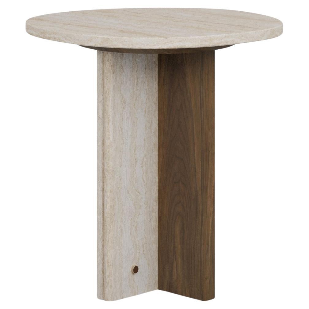 Table d'appoint Isa faite main en Wood et accents en laiton poli par Nolita Harbour en vente
