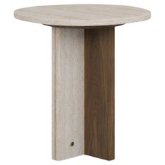 Table d'appoint Isa faite main en Wood et accents en laiton poli par Nolita Harbour