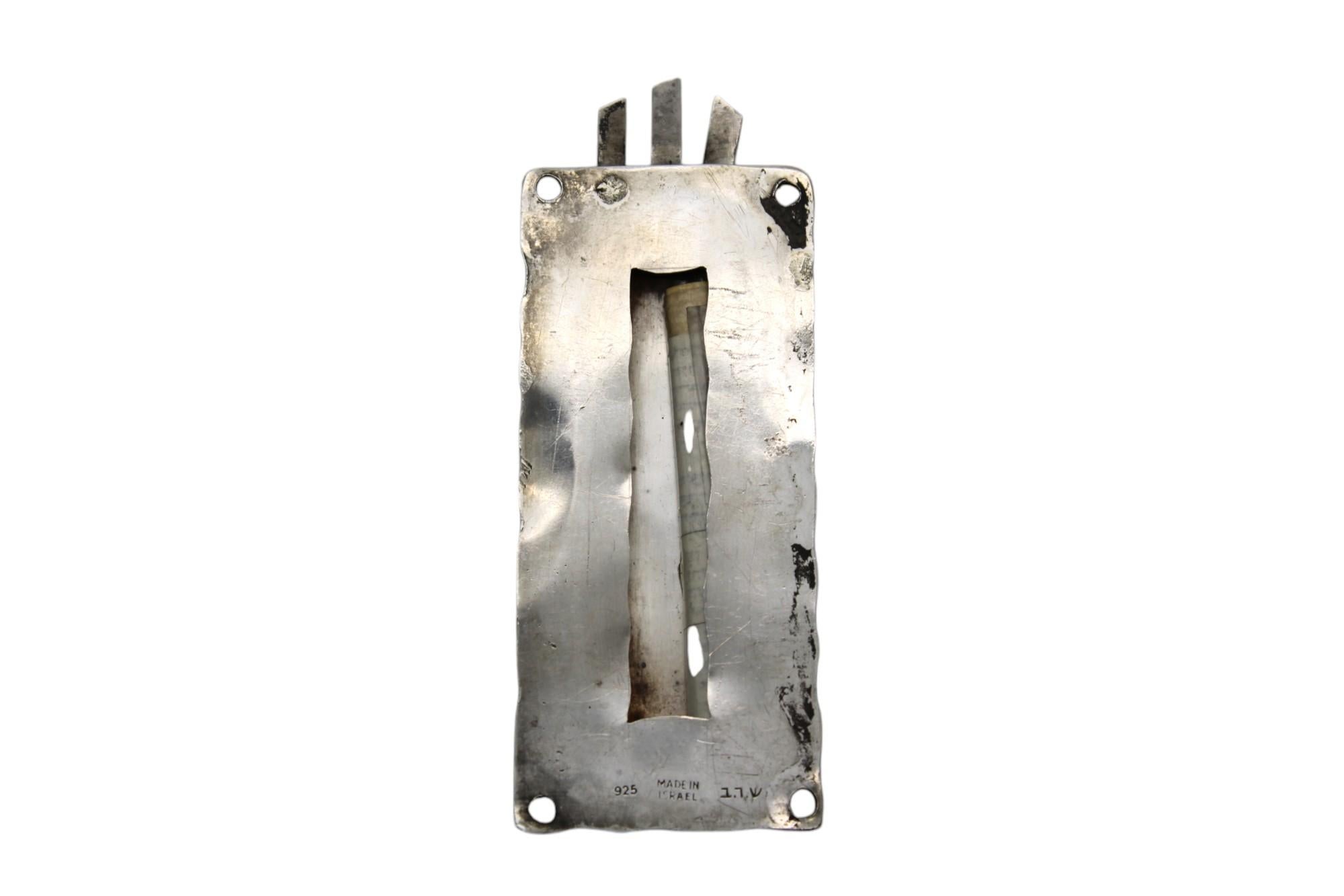 Argent sterling Etui à Mezuzah en argent israélien fait à la main - Circa 1950 en vente