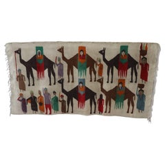 Handmade Israeli Wall Tapestry or Wall Rug, 1930s
