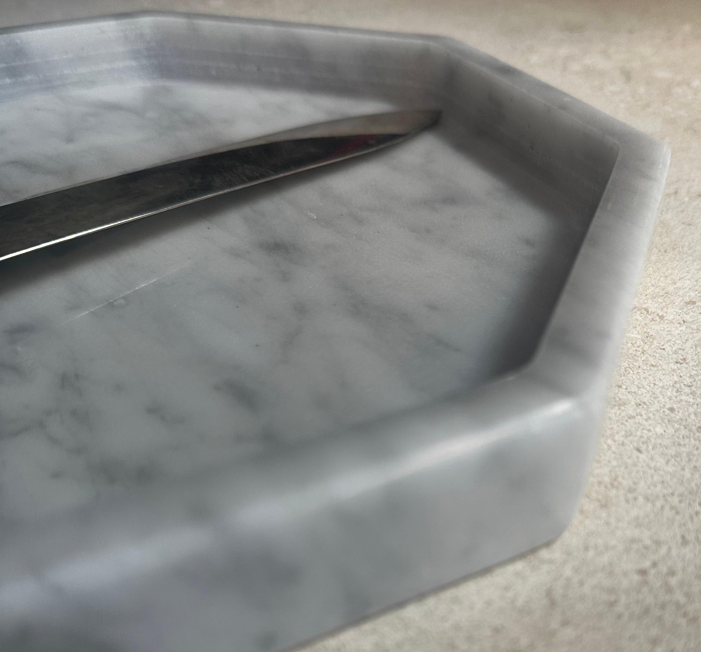 Italian Handmade Italia Carrara Marble  Octa' Bowl 2023 For Sale