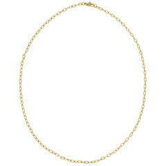 "Handmade" Italian 18 Karat Yellow Gold Chain Link Necklace