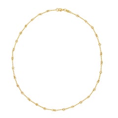 Italian "Handmade"  18 Karat Yellow Gold Chain Link Necklace
