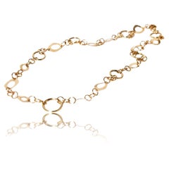 Handmade Italian 18kt Yellow Gold Link Chain Necklace Made in Italy