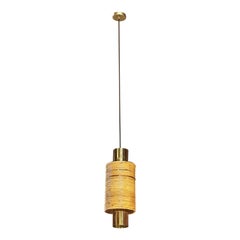 Pendentif italien en bambou et laiton fait à la main, années 1980
