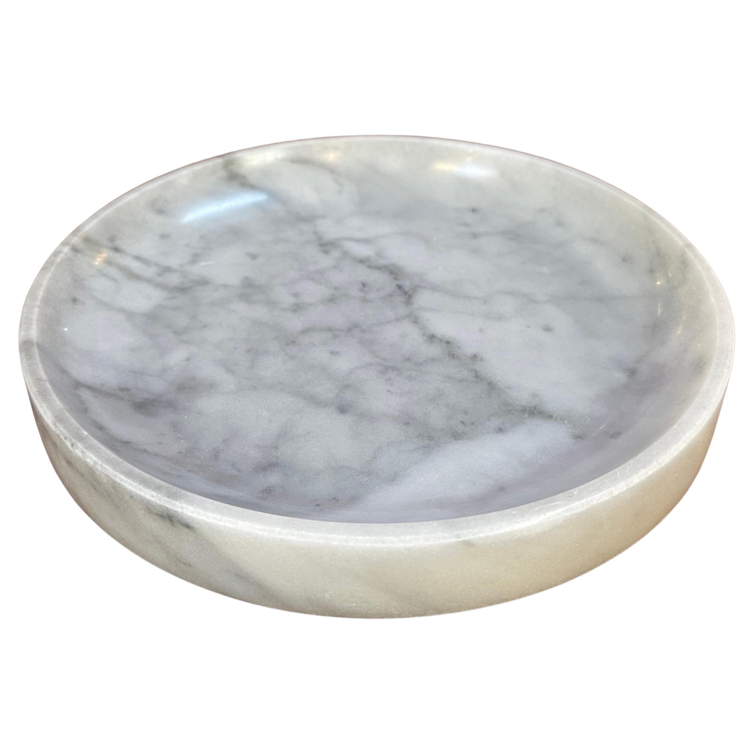 Handmade Italian Carrara  Marble TONDO' Round Bowl 2023 For Sale