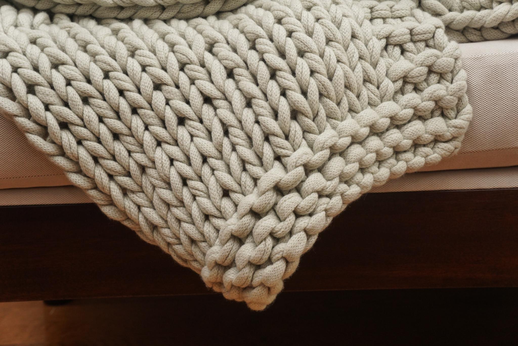 Organic Modern Handmade Italian Cashmere Throw 