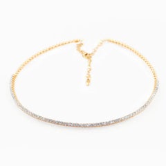 Handmade Italian Diamond Choker in 14K Rose Gold, 2.01 Carats