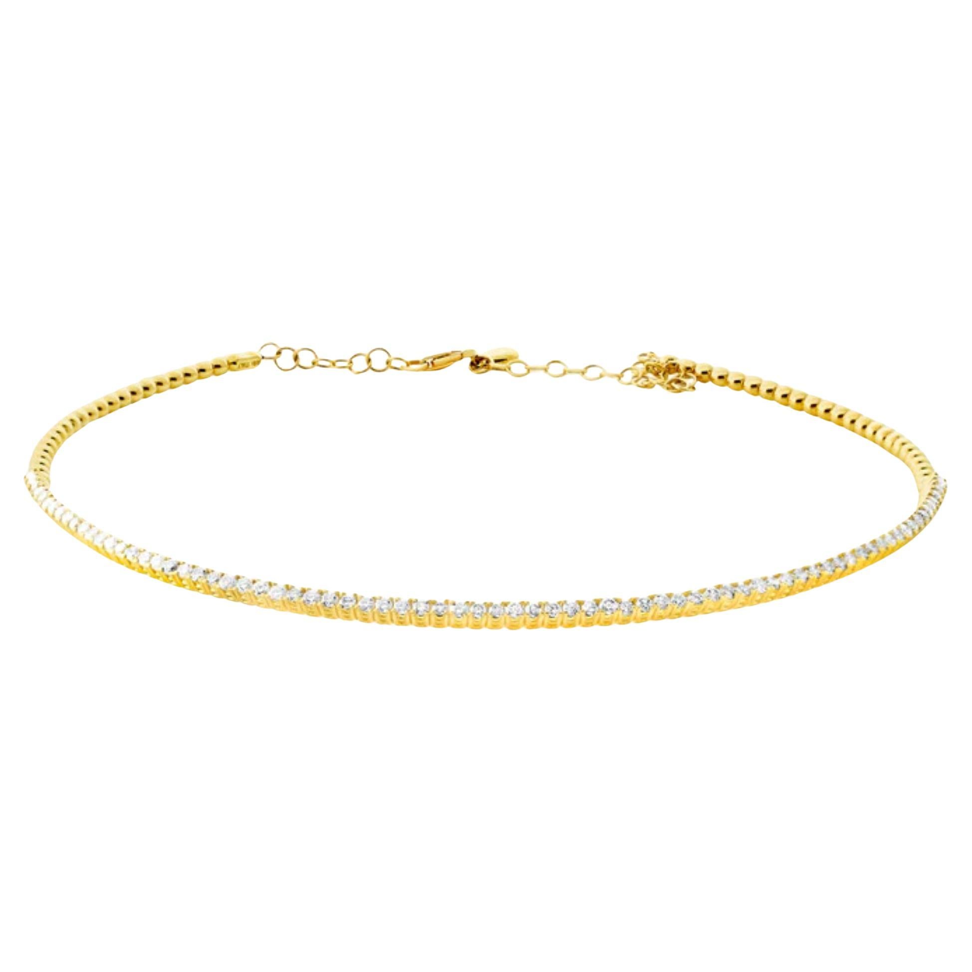 Donna Girocollo con diamante italiano fatto a mano in oro rosa 14K, 2,01 carati in vendita