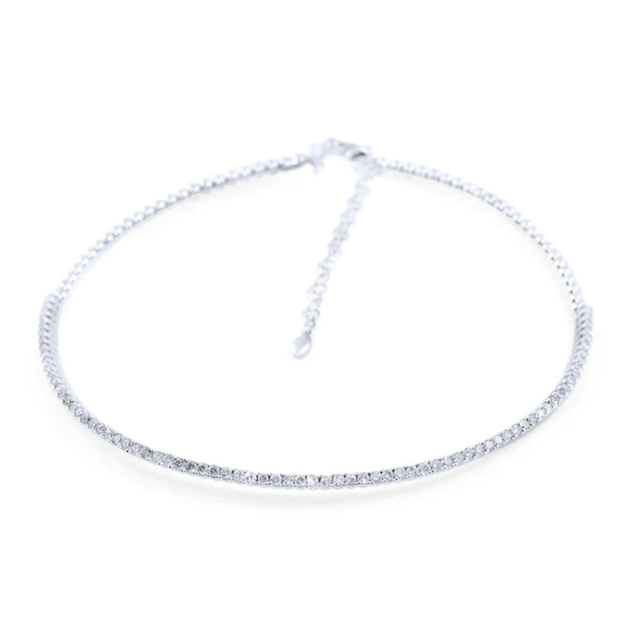 Girocollo con diamante italiano fatto a mano in oro rosa 14K, 2,01 carati in vendita 3