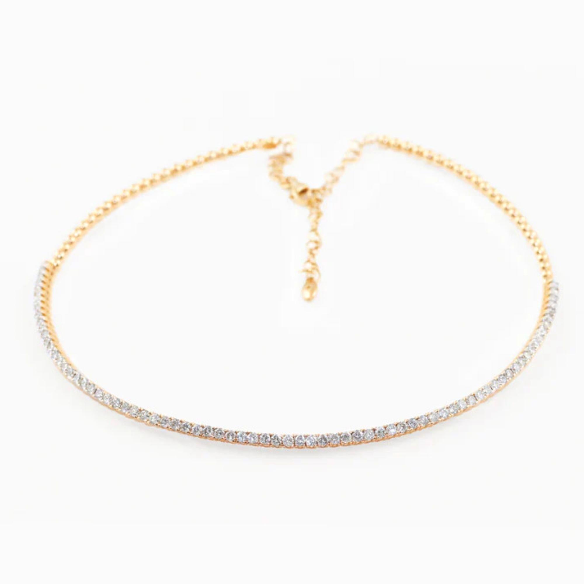 Girocollo con diamante italiano fatto a mano in oro bianco 14K, 2,01 carati in vendita 3