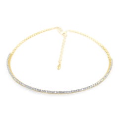 Handmade Italian Diamond Choker in 14K Yellow Gold, 2.01 Carats