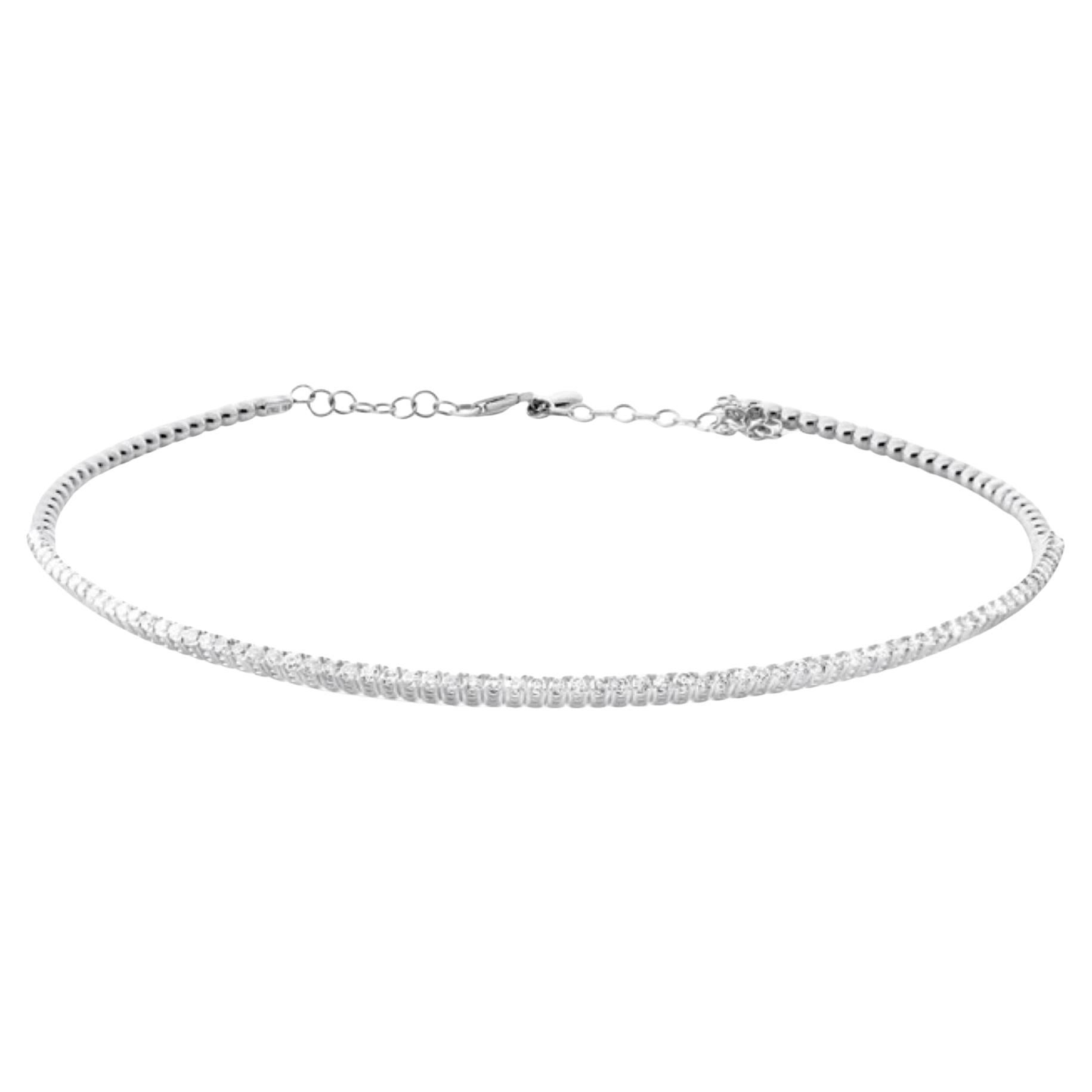 Donna Girocollo con diamante italiano fatto a mano in oro giallo 14K, 2,01 carati in vendita