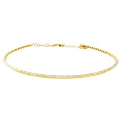 Girocollo con diamante italiano fatto a mano in oro giallo 14K, 2,01 carati