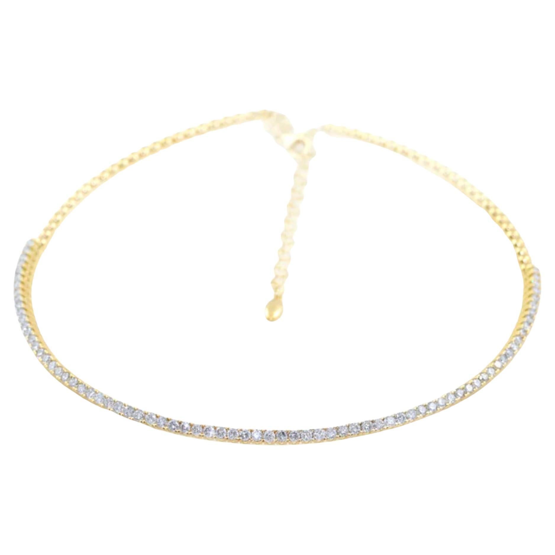 Donna Girocollo con diamante italiano fatto a mano in oro rosa 18 carati, 3,02 carati in vendita