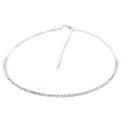 Girocollo con diamante italiano fatto a mano in oro bianco 18 carati, 3,02 carati