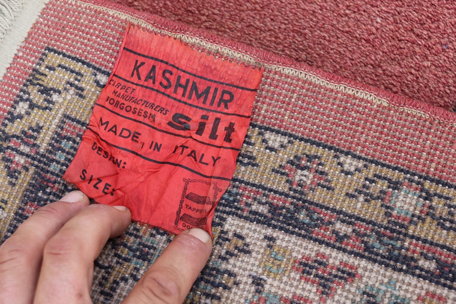 Wool Handmade Italian Kashmir Rug, 1980s For Sale