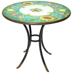 Handmade Italian Volcanic Art D'Italia Imports Table, Sunflowers and Lemons