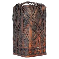 Übergroßer handgefertigter japanischer Ikebana-Bodenkorb