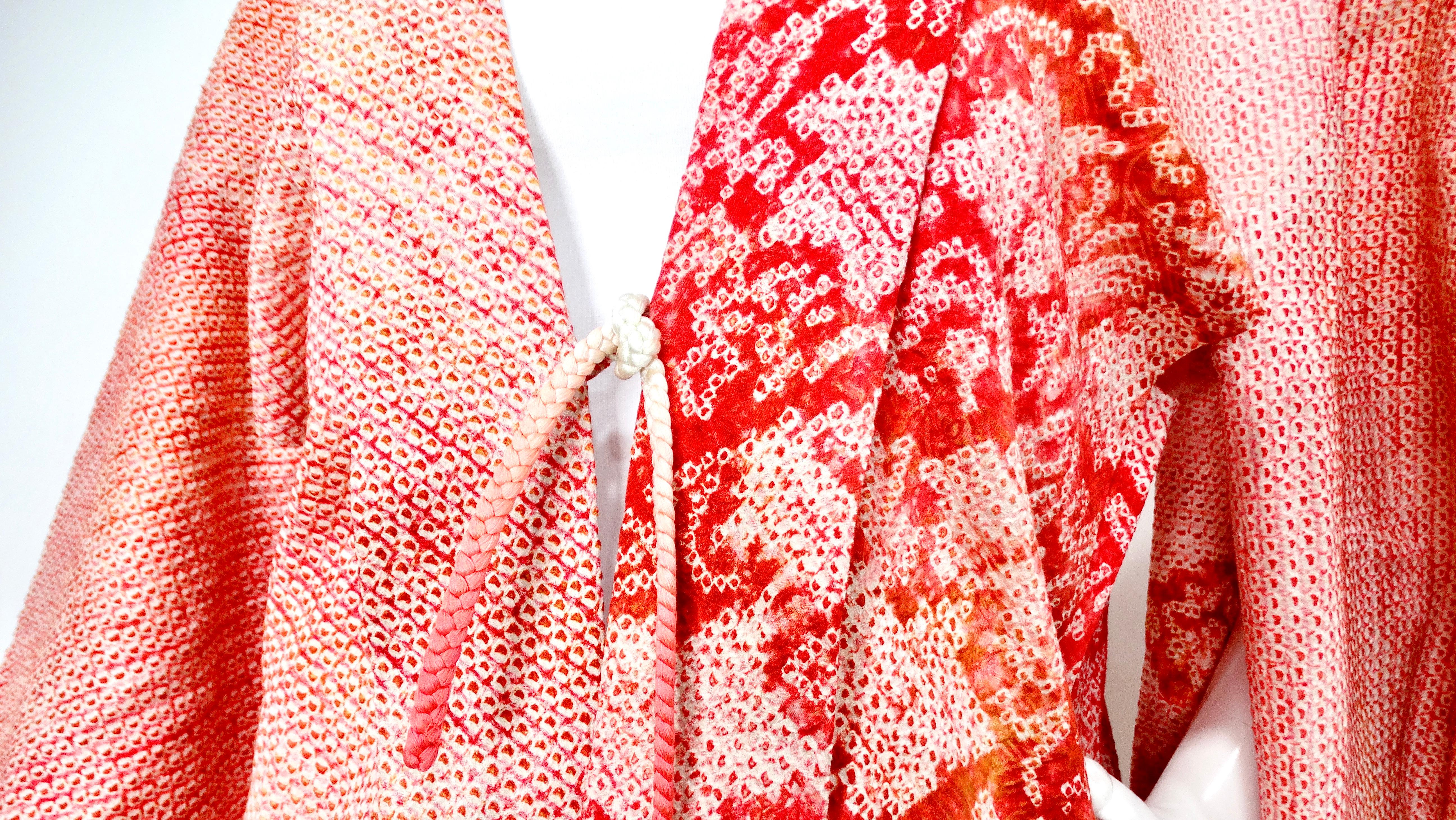 Donna Giacca kimono Haori in seta rosa Shibori fatta a mano in vendita