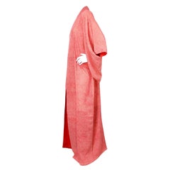 Handmade Japanese Traditional Pink Shibori Print Kimono circa 1950s