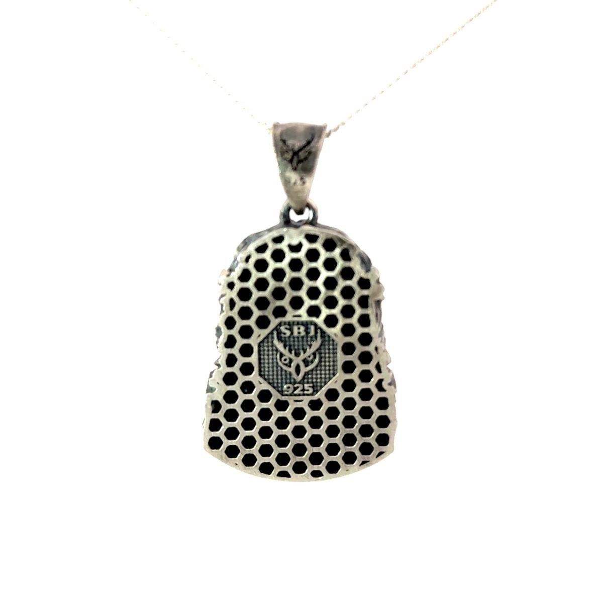 Handmade Jesus Head Christ Pendant Gift for Him Made in 925 Sterling Silver For Sale 4