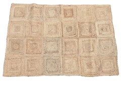 Tappeto a trama piatta in iuta fatto a mano, Rug & Kilim indiano a quadretti in iuta solida 4x6