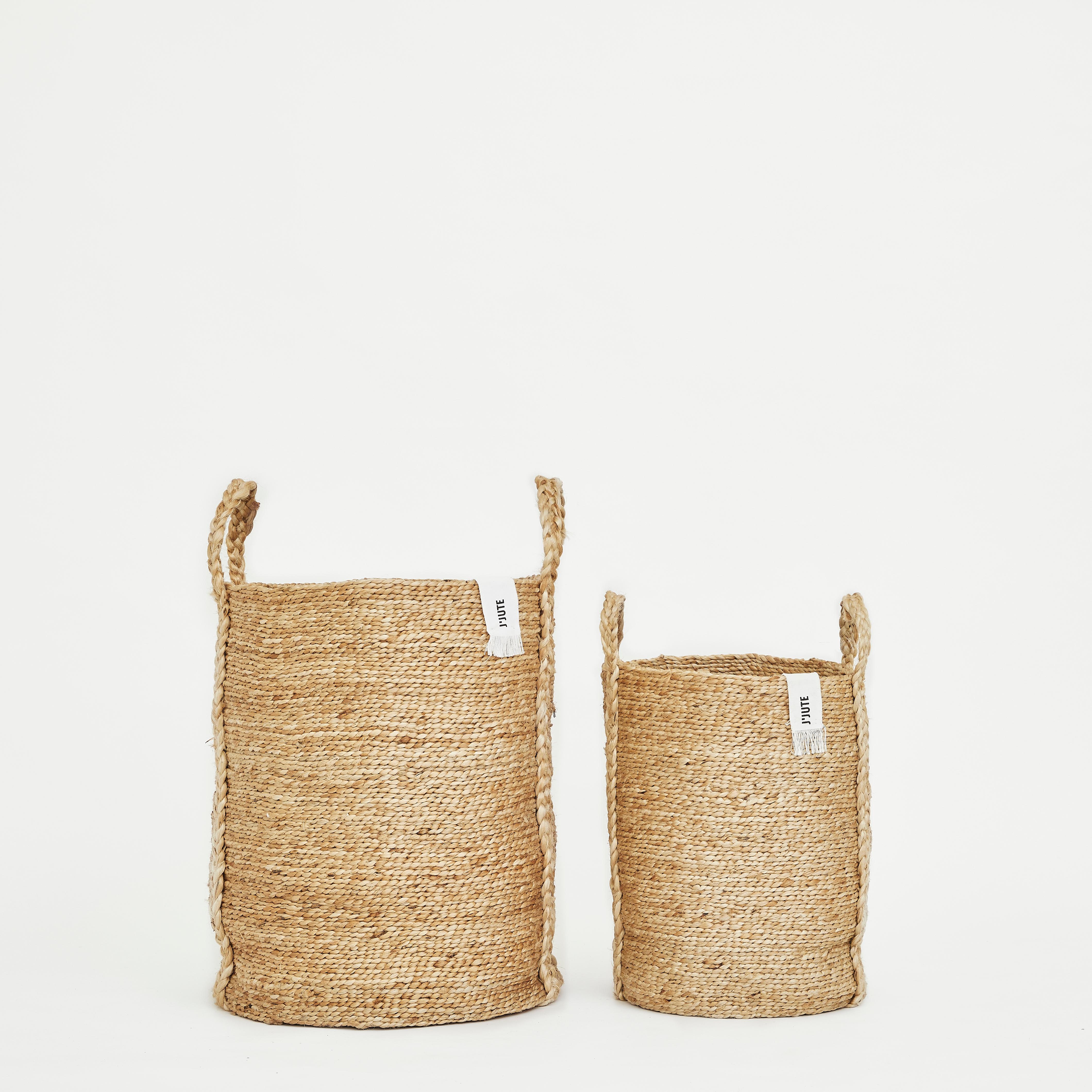 Hand-Woven Handmade Jute Basket Mosman Medium Natural by J'Jute For Sale