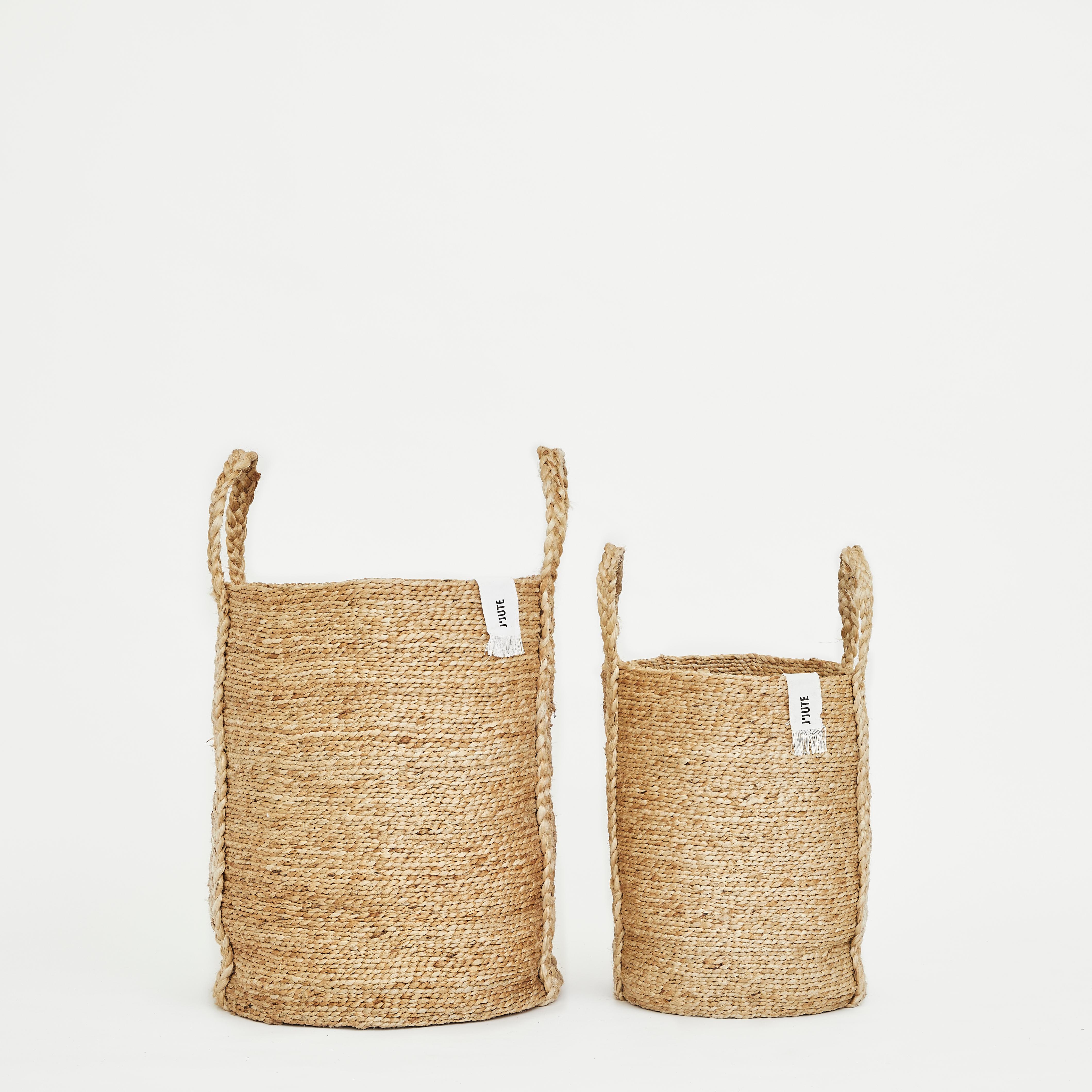 Contemporary Handmade Jute Basket Mosman Medium Natural by J'Jute For Sale