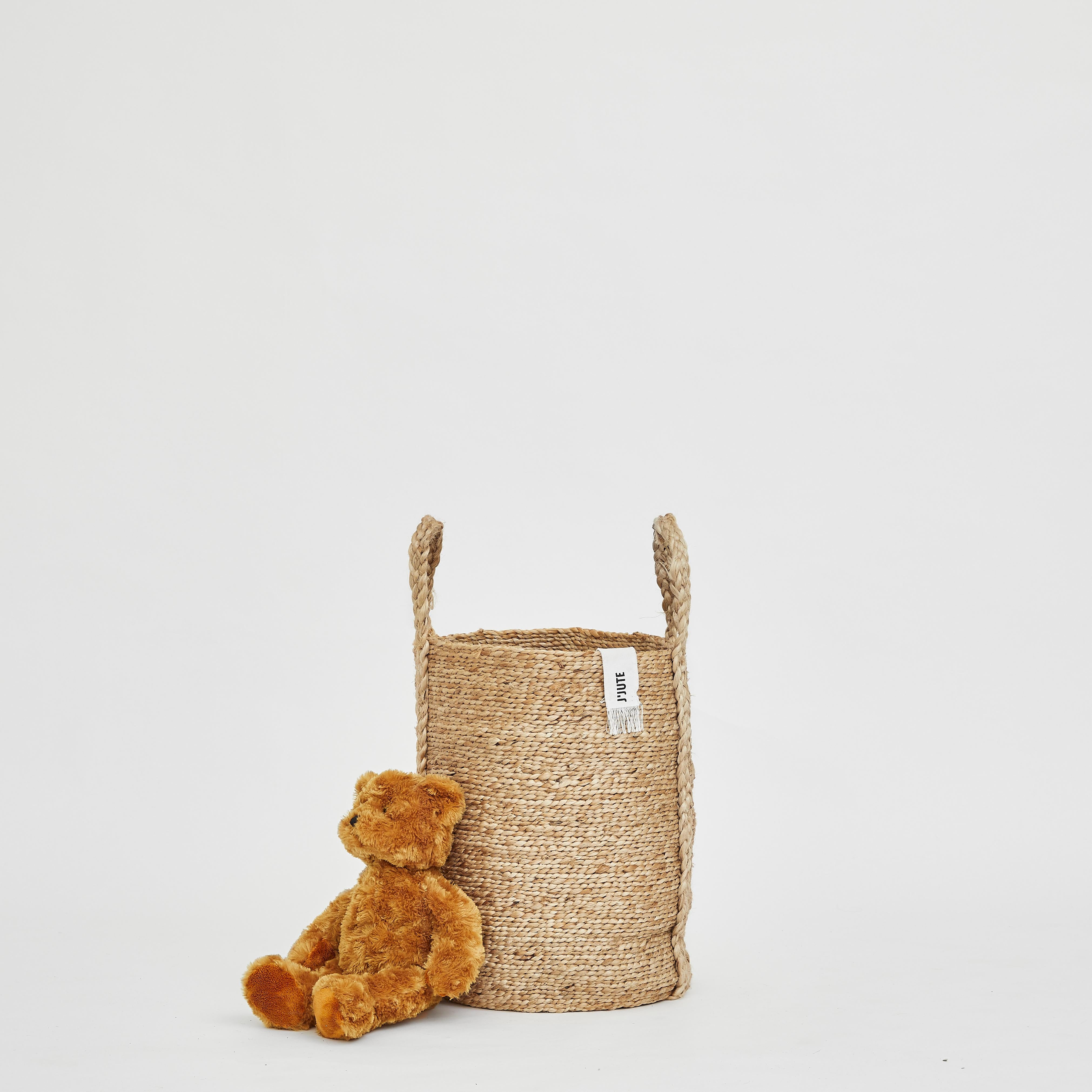 Handmade Jute Basket Mosman Medium Natural by J'Jute For Sale 1