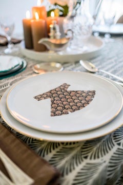 Handmade Kaftan Porcelain Dinner Plate Made in Italy, Kaft2