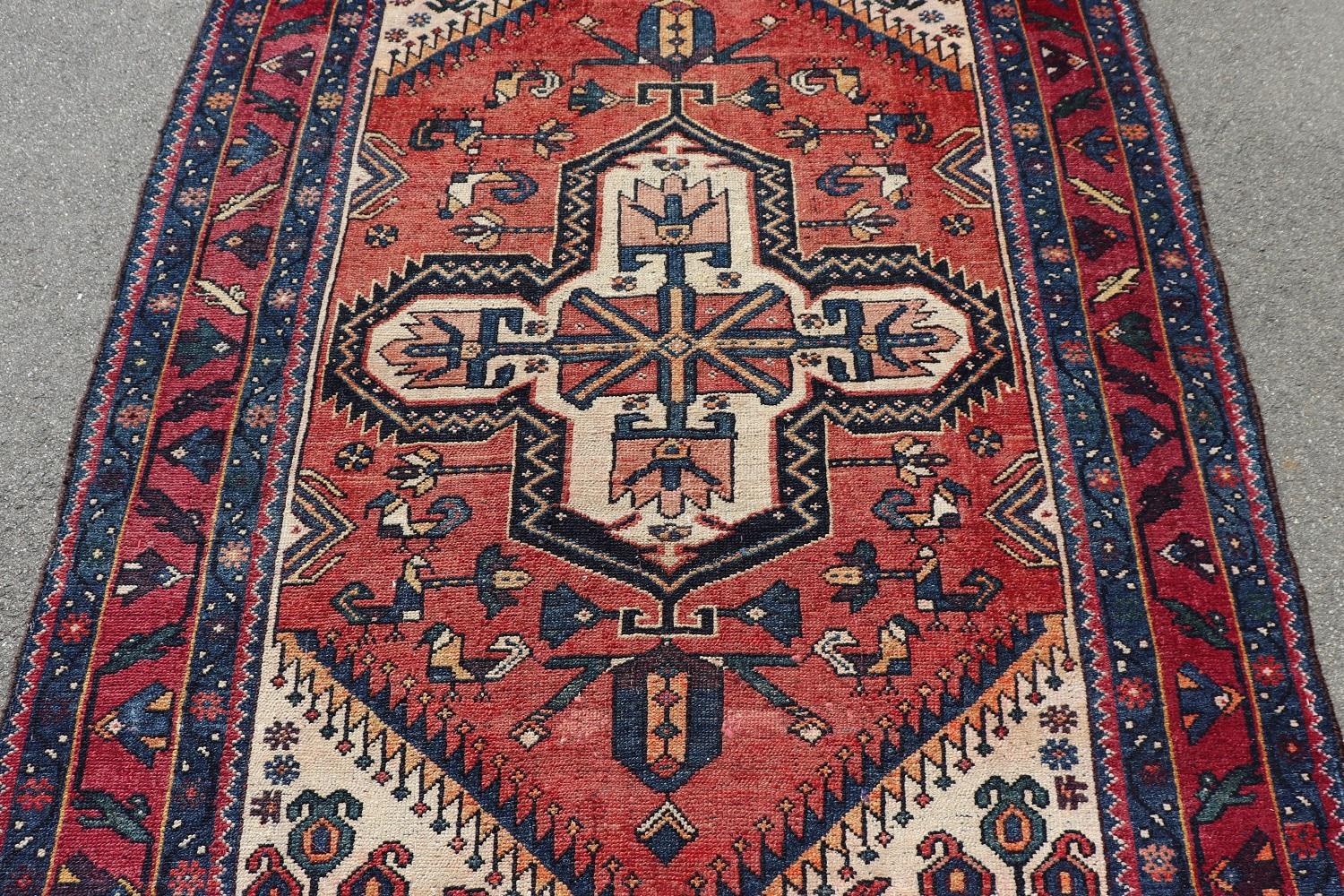 Russian Handmade Kazak Caucasian Rug, 1930s For Sale