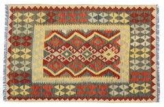 Handmade Kilim Carpet Flat Geometric Traditional Wool Kilim Rug