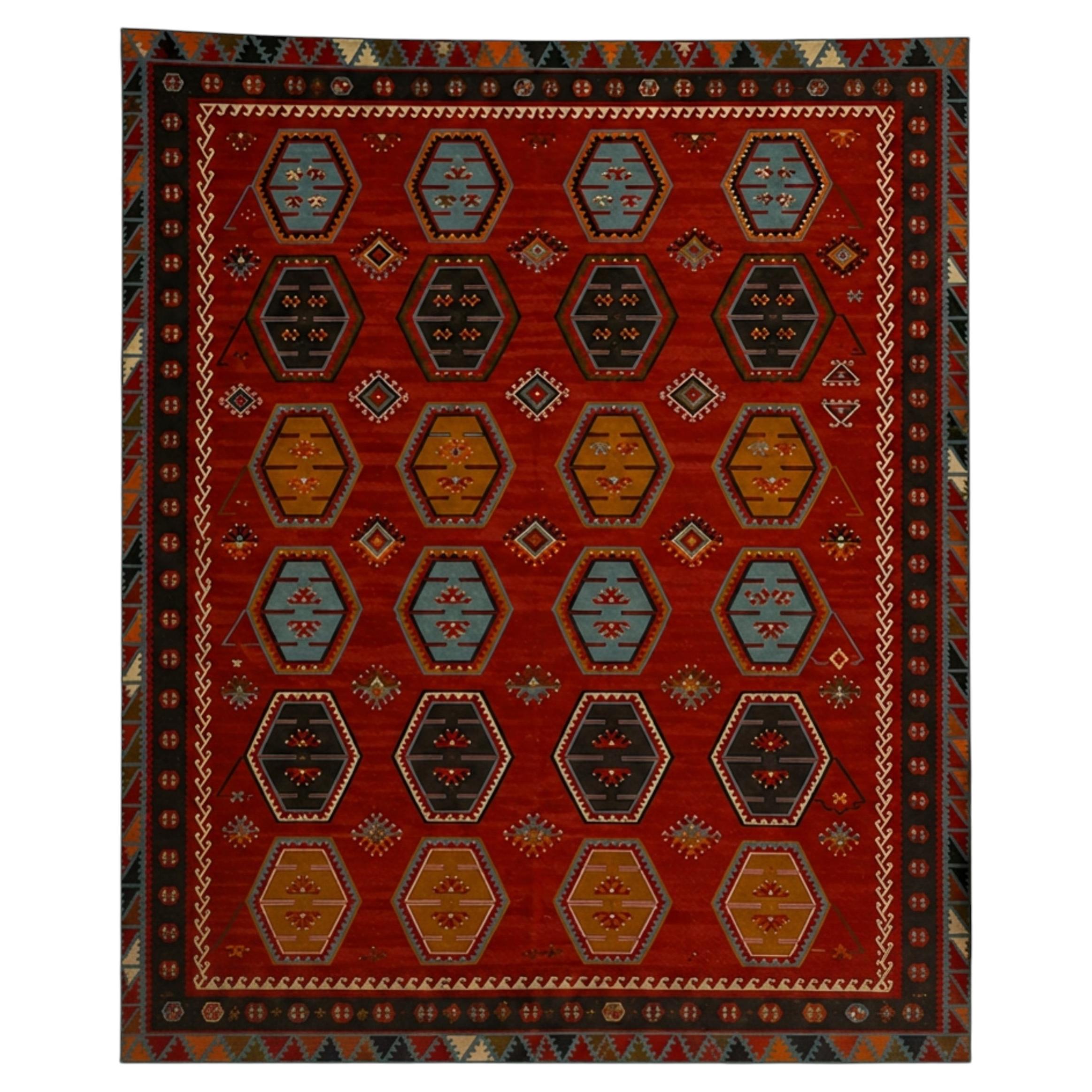 Handmade Kilim Carpet Oriental Rug Antique Anatolian Turkish Kilim Rug Geometric