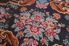 Handmade Kilim Rug Traditional Floral Carpet Livingroom Moldavian Kelim Brown