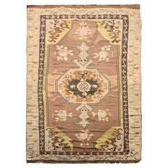 Handgefertigter, antiker, brauner, traditioneller Karabagh-Kelim-Teppich aus Wolle