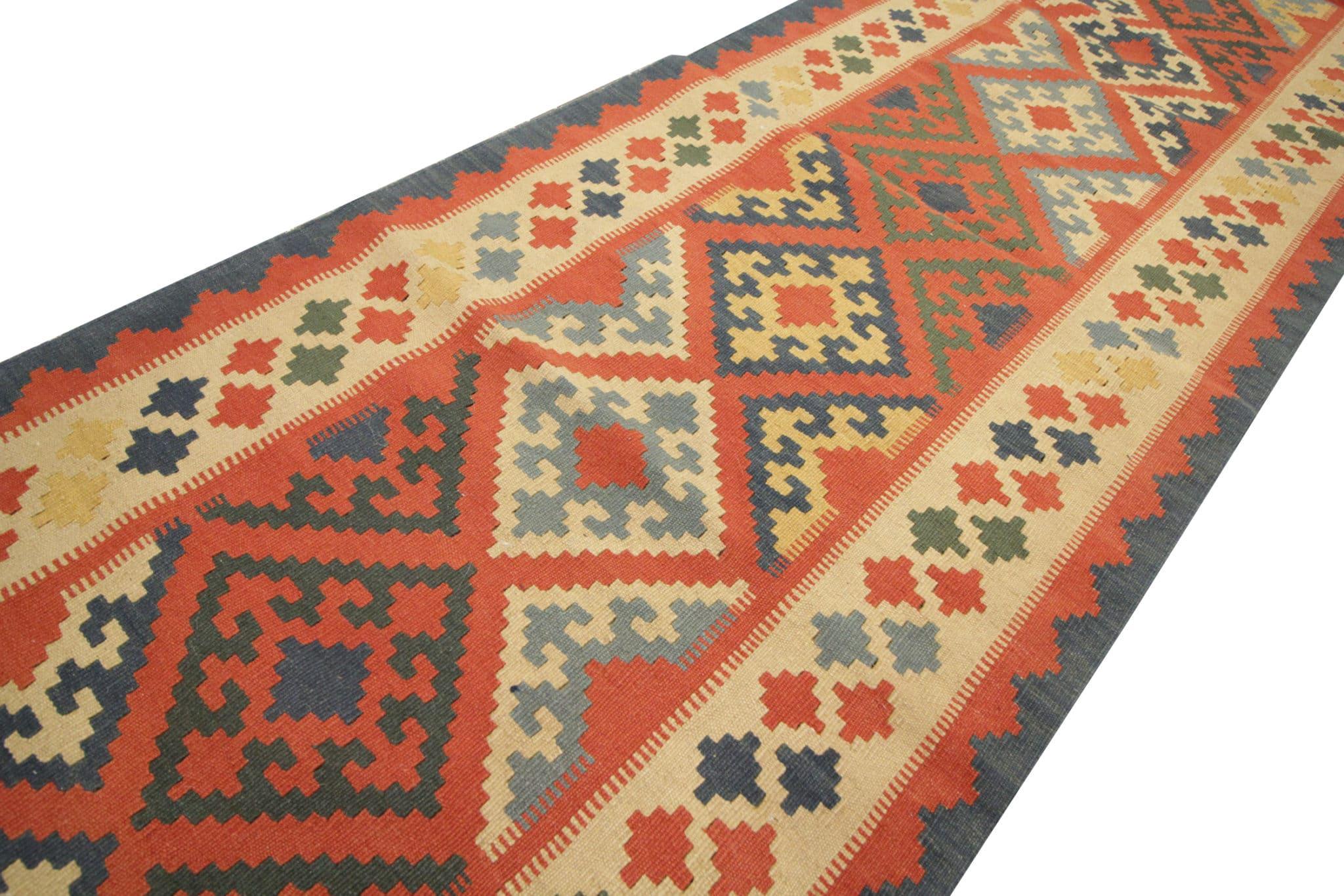 Cotton Handmade Kilim Wool Primitive Runner Rugs Tribal Stair Runner For Sale