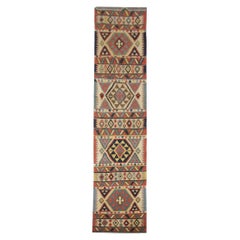Handmade Kilim Wool Primitive Runner Rugs Tribal Stair Runner