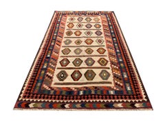Handmade Kilims Antique Kilim Rug Geometric Wool Carpet