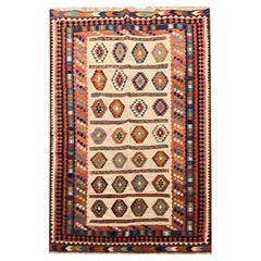 Tapis Kilim ancien en laine géométrique Kilims fait à la main