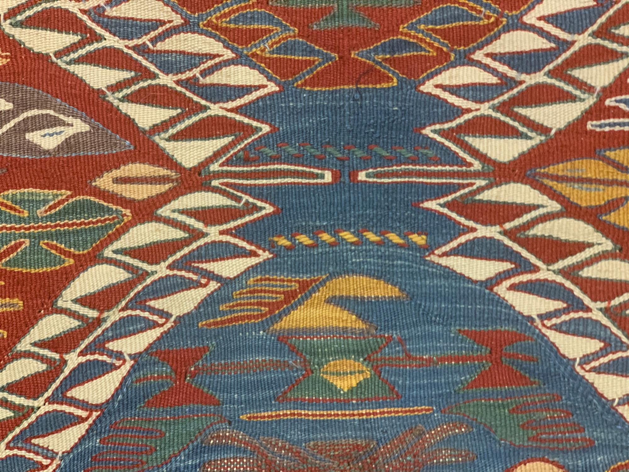Mid-Century Modern Handmade Kilims Antique Turkish Kilim Rug Oriental Flatwoven Carpet For Sale