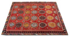Handmade Kilim Carpet Oriental Rug Antique Anatolian Turkish Kilim Rug Geometric