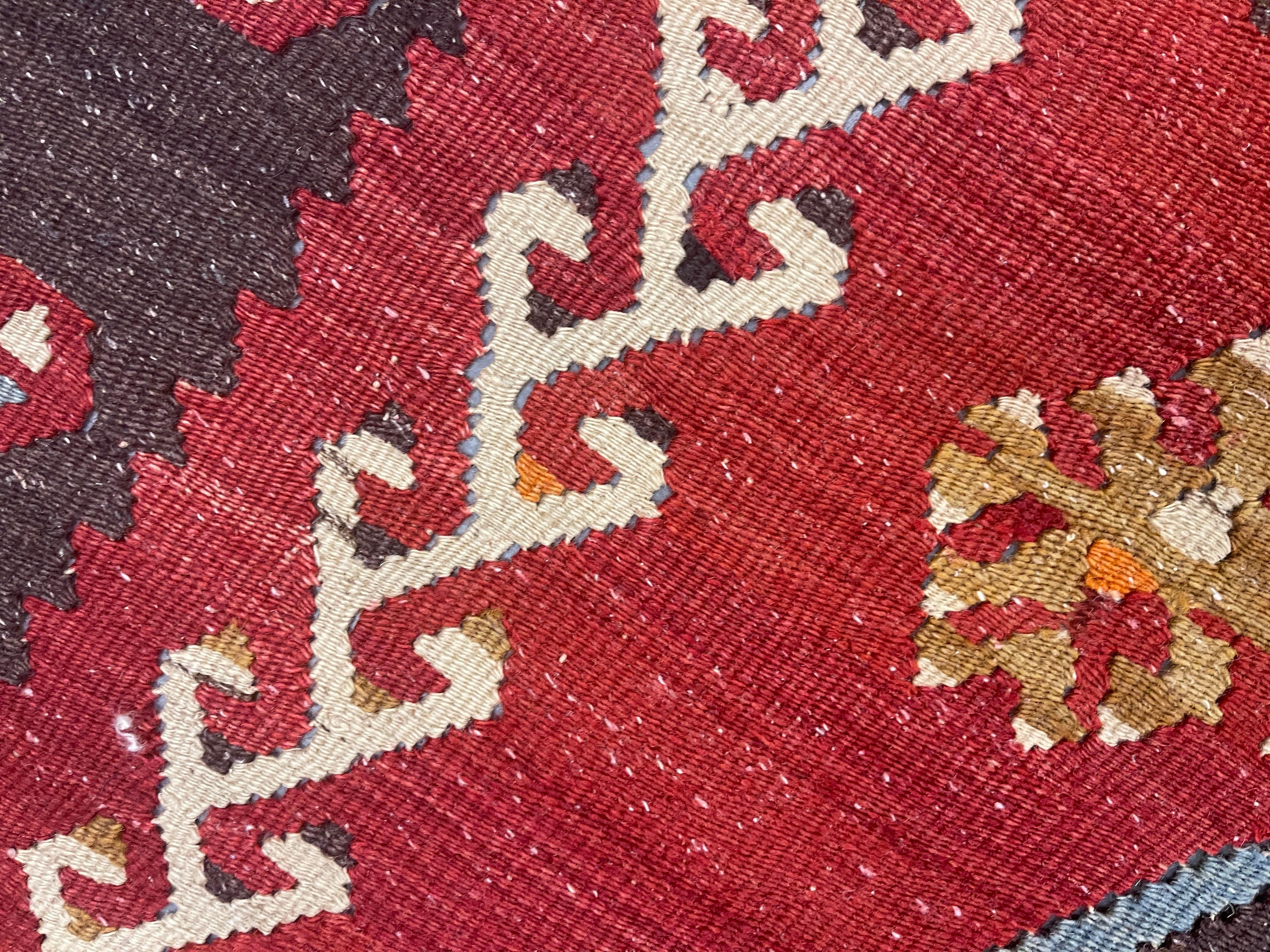 Handgefertigter orientalischer Kelims-Teppich, antiker Teppich, anatolischer türkischer Kelim-Teppich im Zustand „Hervorragend“ im Angebot in Hampshire, GB