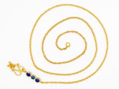 Handmade Kyanite 20 Karat Gold Chain Necklace - 52cm