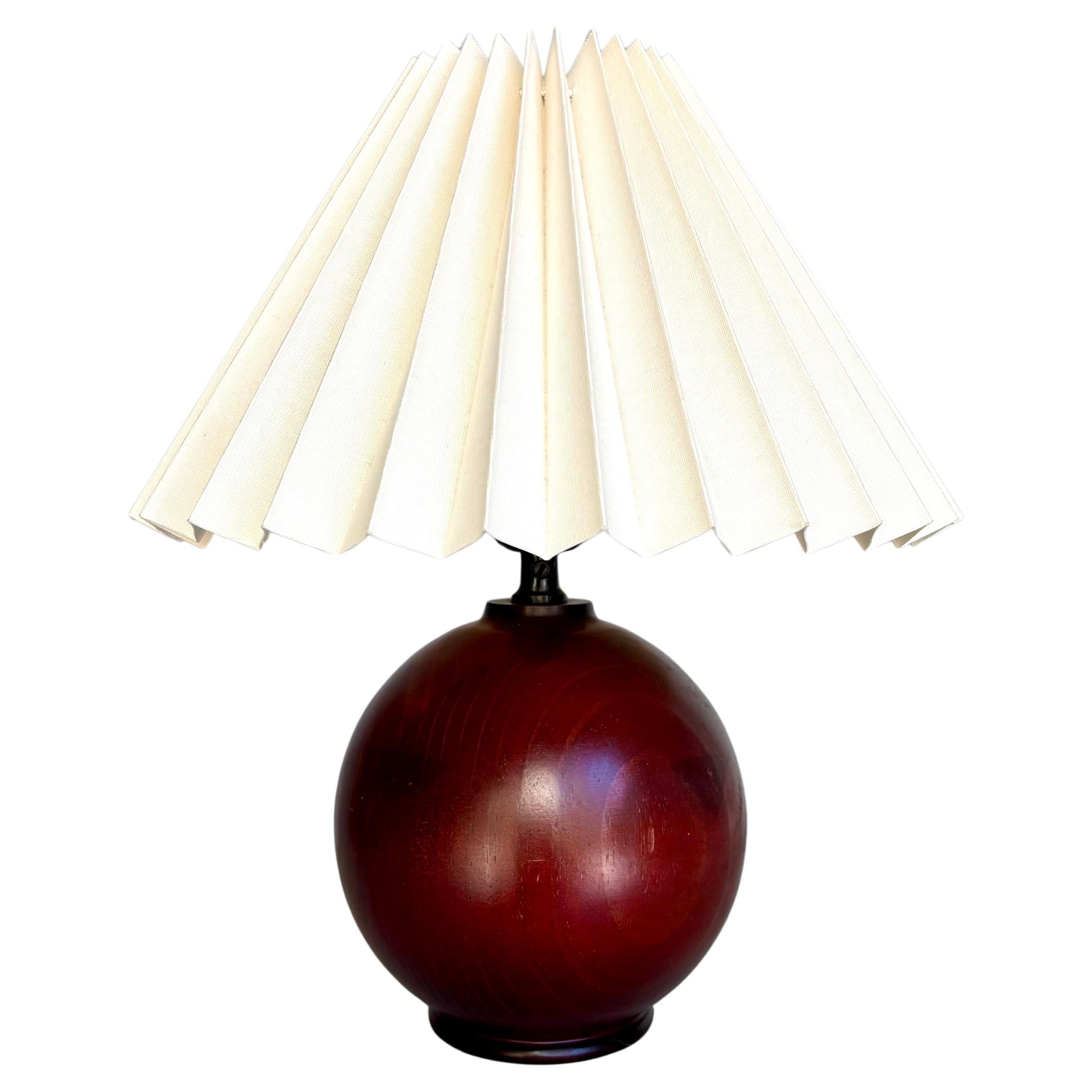 Vintage Scandinavian Modern Table Lamp, Lacquered Wood, Denmark, 1960s