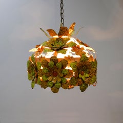 Handgefertigte Lampe aus geschliffenem Stahl