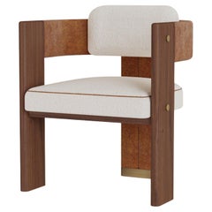 Handmade Lana Dining Chair in Velvet Upholstery & Walnut Base by Nolita Harbour