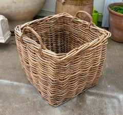 Handmade Large Bamboo Basket with Handles for Plants or Storage
