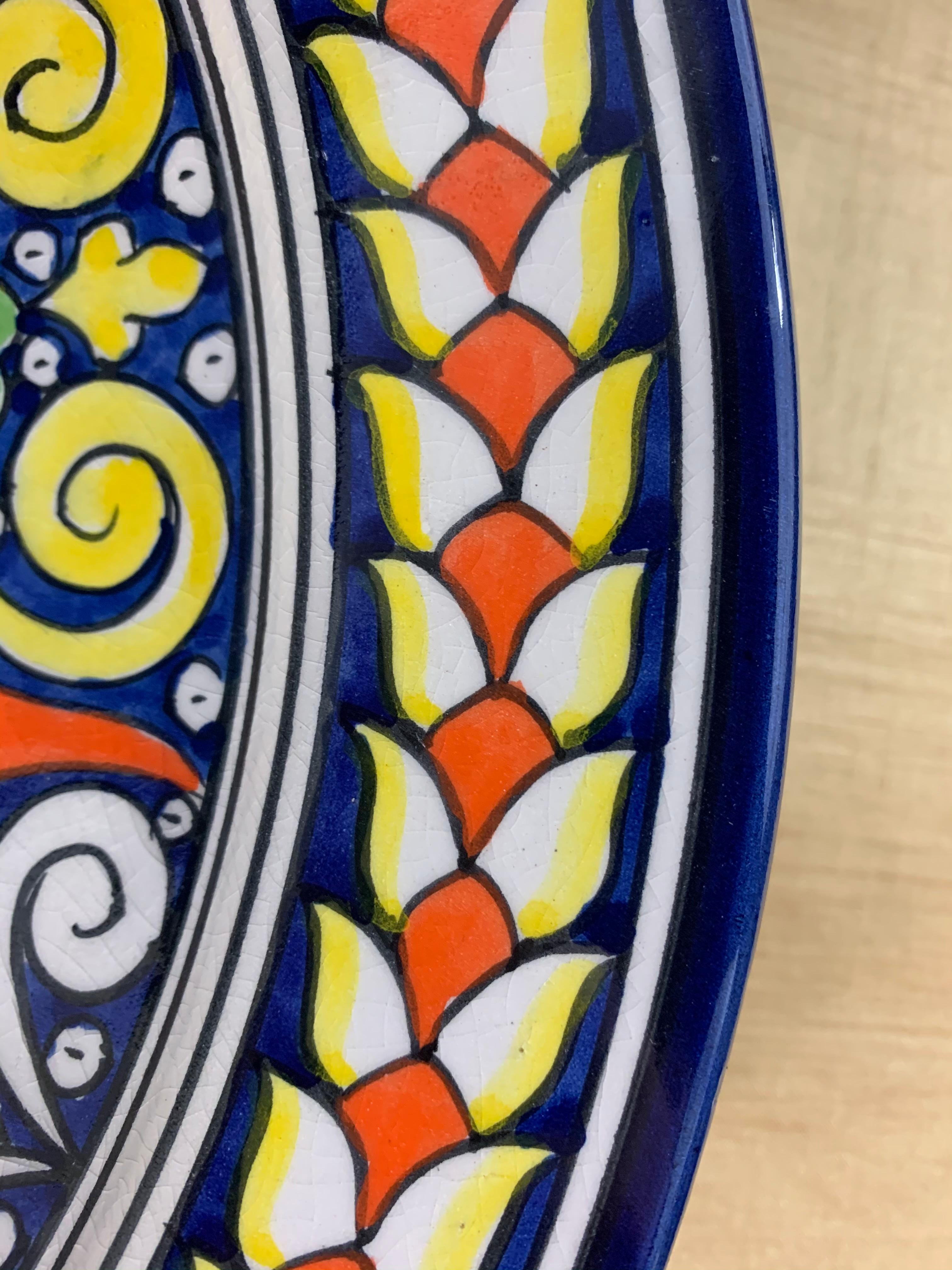Handmade Large Ceramic Serving Decorative, Center Table Plate, Set of 2 For Sale 2